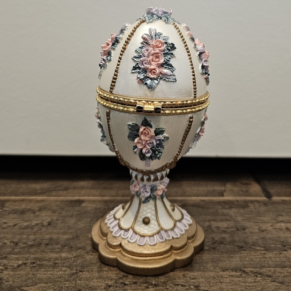 Vintage Lefton Royal Egg Music Trinket Box Hand Painted - Picture 5 of 7